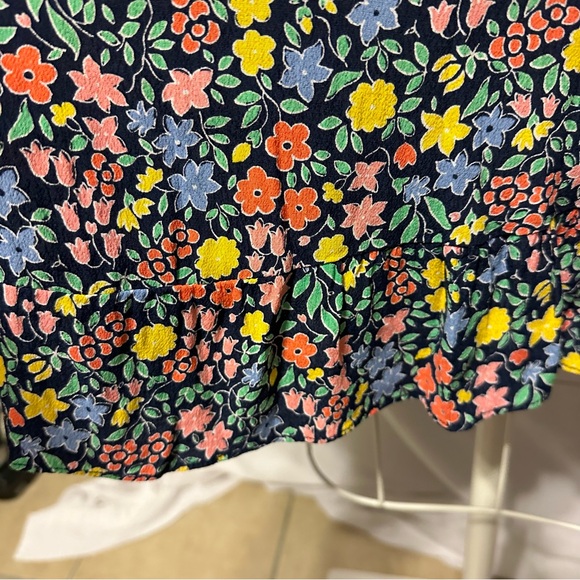 Talbots Midi Dress Flutter Sleeve Floral Coastal Cottage V Neck Tie Size 12 - Picture 11 of 16